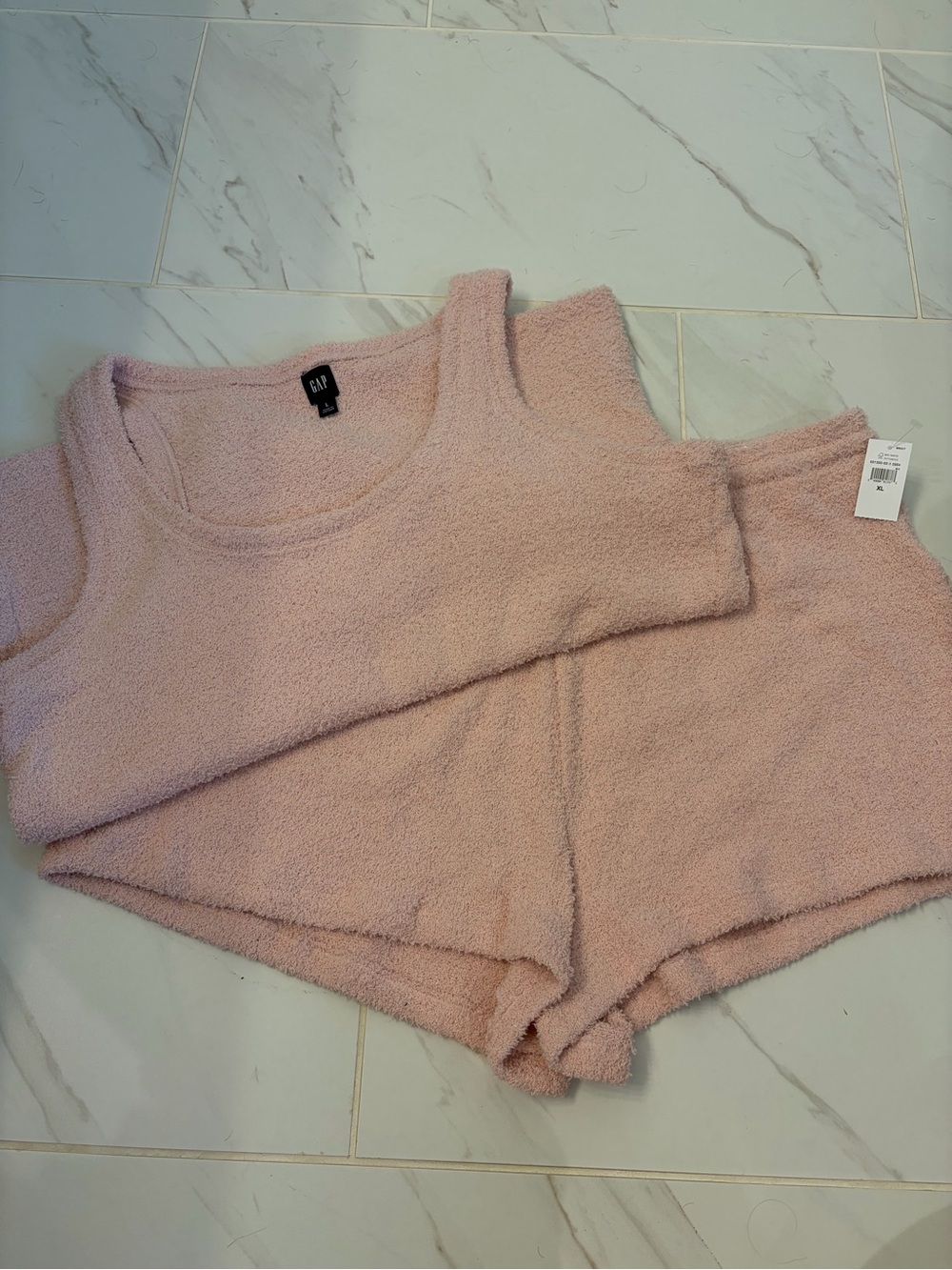 GAP Dusty Pink Plush Lounge Tank & Shorts Set